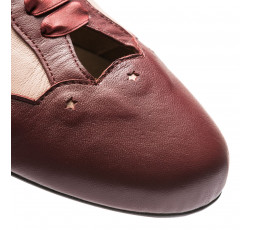 9239 Swing Balboa Tanzschuhe burgundy/rose mit Chromledersohle - 2 cm Absatz
