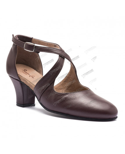 9251 Tanzschuhe burgundy mit Chromledersohle - 5 cm Absatz
