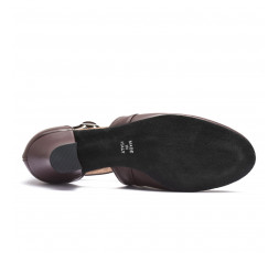 9251 Tanzschuhe burgundy mit Chromledersohle - 5 cm Absatz