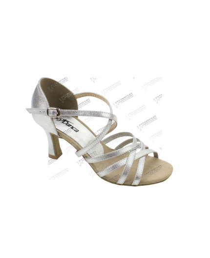 BL164W silber - Tanz Sandale mit Chromledersohle - 6,4 cm Absatz