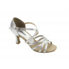 BL164W silber - Tanz Sandale mit Chromledersohle - 6,4 cm Absatz