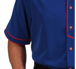 H.K. Mandlel Hemd Kurzarm royalblau - 360MK