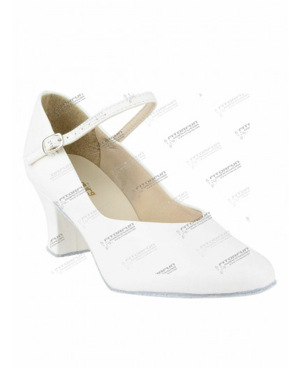 CH792 ivory - Tanzschuhe mit Chromledersohle - 5 cm Absatz