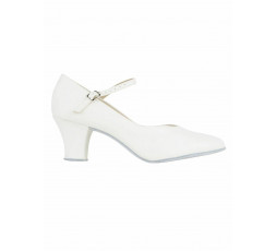 CH792 ivory - Tanzschuhe mit Chromledersohle - 5 cm Absatz