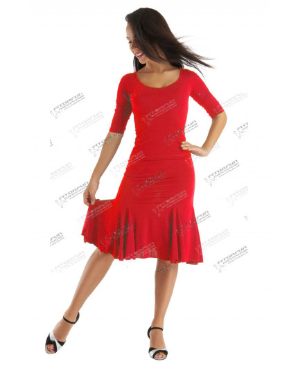 elastischer Tanzrock mit Einsätzen - rot - RU 3778