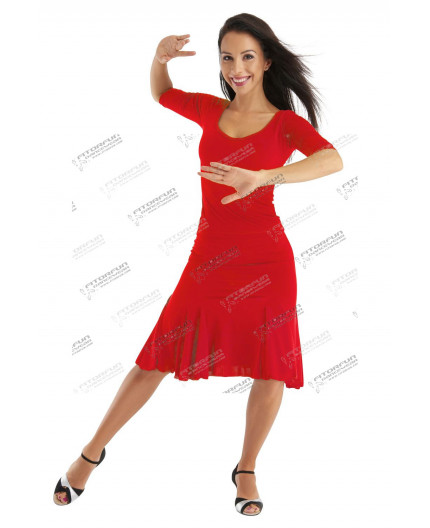 Salsa-, Tanzrock Saragossa - mit Einsätzen rot - RU3778
