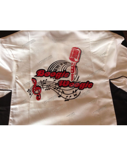 Hemd - Microfon - Boogie-Woogie - weiß/schwarz