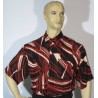 Kurzarmhemd schwarz/rot/creme gemustert Gr. S - 1125MK