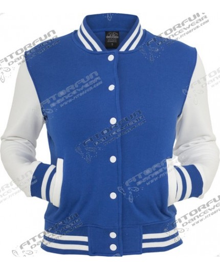Urban Classics 2 Tone Collegejacke Ladies royalblau/weiss