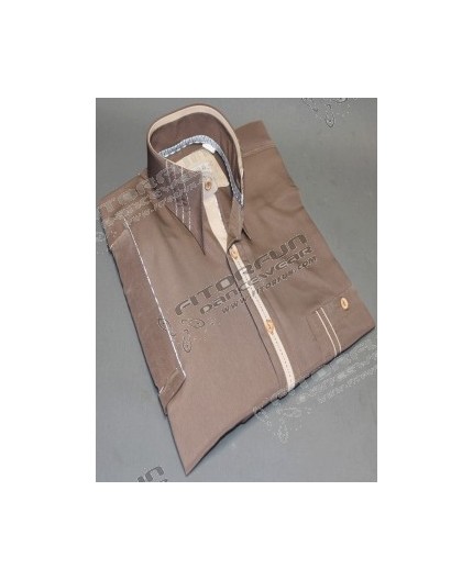 Hemd Kurzarm braun - 2050MK
