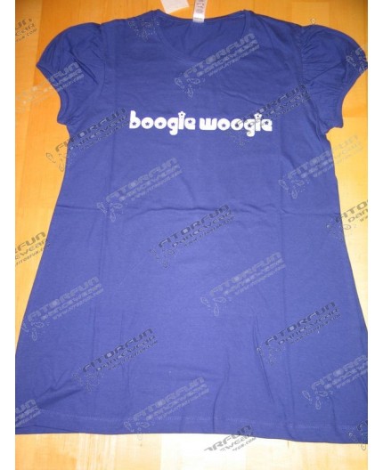 Tunika blau violett Gr. M Motiv Boogie Woogie Blümchen