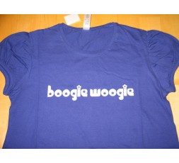 Tunika blau violett Gr. M Motiv Boogie Woogie Blümchen