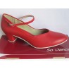 CH791 rot - Tanzschuhe mit Chromledersohle - 4 cm Absatz