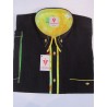 Lechè Hemd Kurzarm schwarz mit gelb/grün - 2019L16K