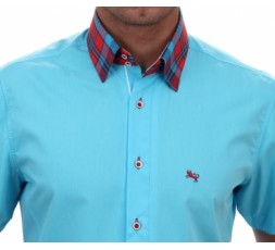Hemd Kurzarm türkis Slimfit - 30141MK SLIM