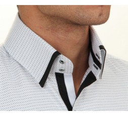 Hemd Langarm weiß gemustert Slimfit - 5414ML SLIM