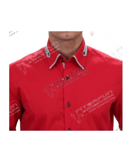 Hemd Kurzarm rot Slimfit - 60364MK SLIM