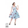 Vintage Kleid in hellblau mit Blumendruck