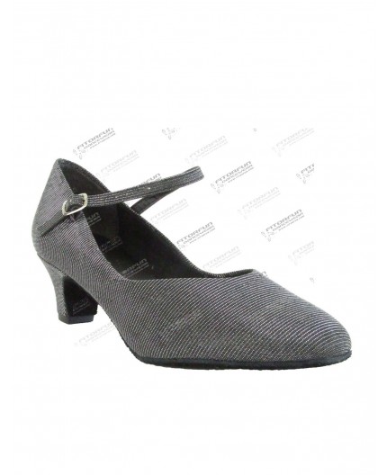 BL 116 schwarz glitzer - Tanzschuhe mit Chromledersohle - 3,8 cm Absatz